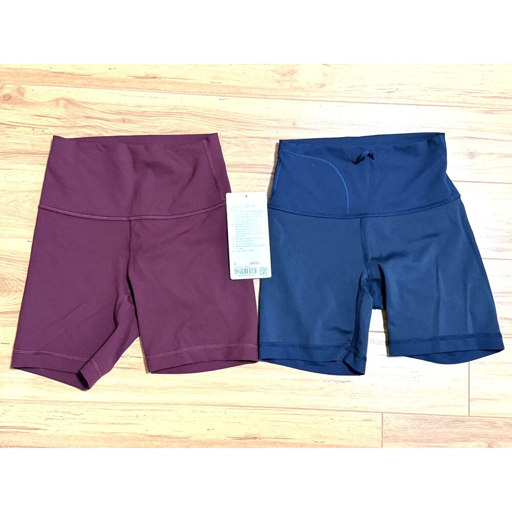 Lululemon Wunder Train HR Short 6" Everlux Athletic Stretch Lot of 2 Garnet Navy